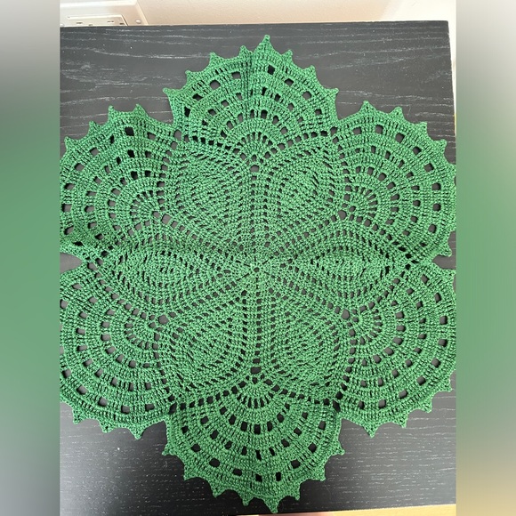 Flower Lace Doilies Handmade Crochet Placemats Table Coasters Vintage, Green,New - Picture 4 of 6